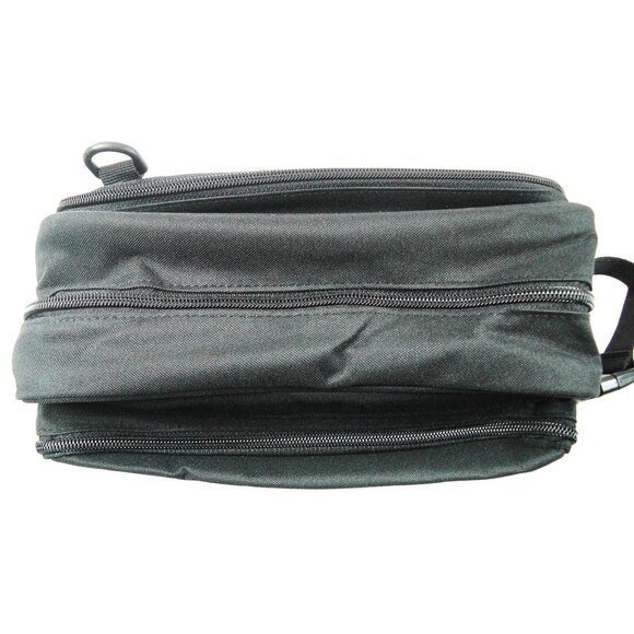 Mens Toiletry Bag with Zippers Canvas Case Organizer Portable Travel Black Kit - Picture 3 of 10